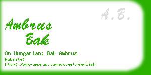 ambrus bak business card